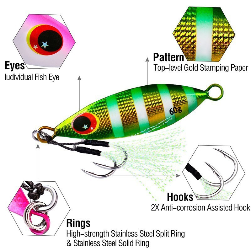 Metal Jig Spoon Lure 10-60g Fi - Fishing Lure Buzzbait ulasan dan harga
