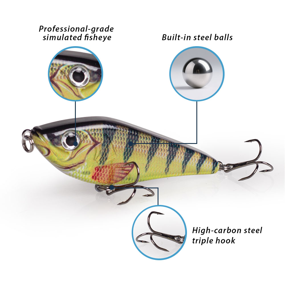 80mm/15.5g Muskies Jerkbait Pi - Fishing Lure Swimbait ulasan dan harga