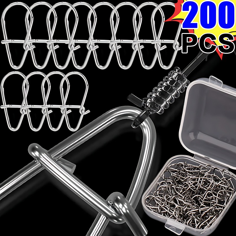 100/200PCS Stainless Steel Fis - Fishing Lure Accessories ulasan dan harga