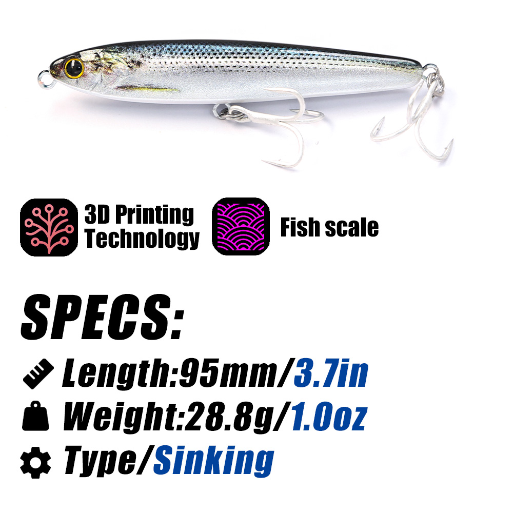 B&U Sinking Pencil Fishing Lur - Fishing Lure Jerkbait ulasan dan harga